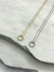 Circle: Halskette, 18 Karat Gelbgold, Diamanten