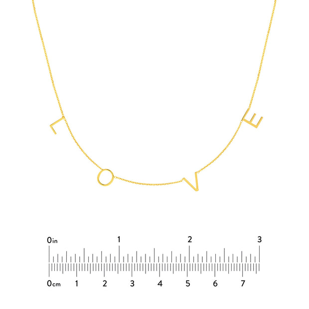 L-O-V-E: Halskette, 14 KT Gelbgold