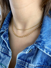 Jasmin: Halskette, Hollow Rolo Chain, 14 KT Gelbgold
