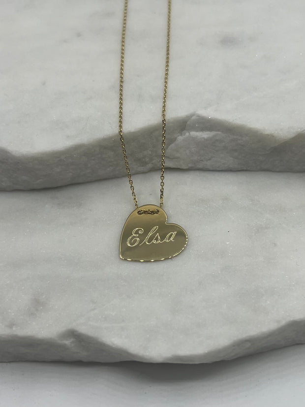 Love is love: Halskette, Herz, 14 Karat Gelbgold