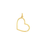 Anhänger: Heart Outline, Diamant, 14 Karat Gold