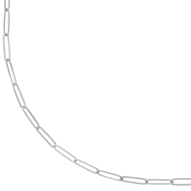 Carla: Halskette, Paperclip, 14 KT Weißgold