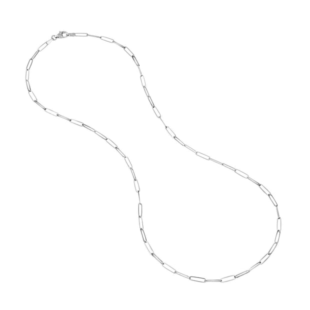 Carla: Halskette, Paperclip, 14 KT Weißgold