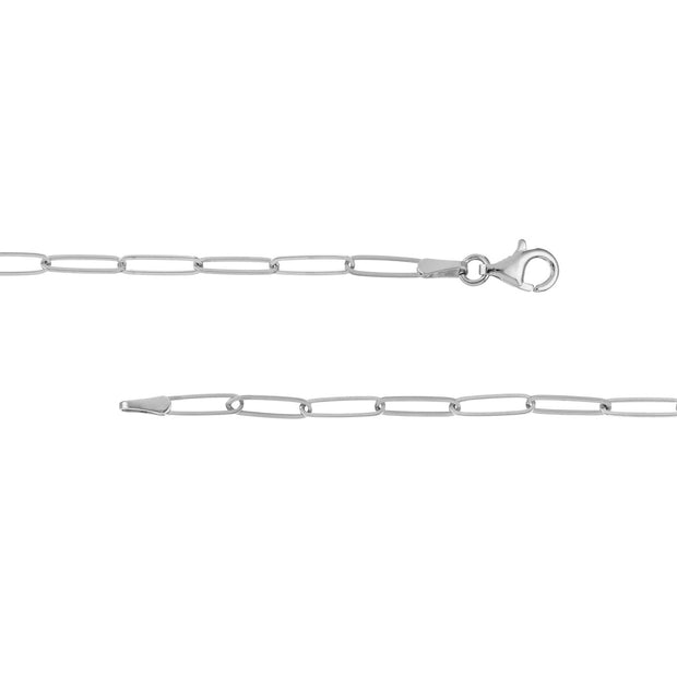 Carla: Halskette, Paperclip, 14 KT Weißgold