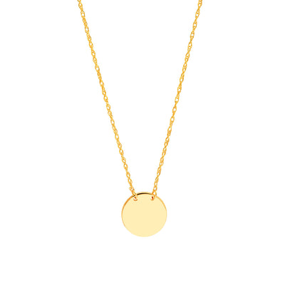 Charlize: Halskette, Disk, 14 KT Gelbgold