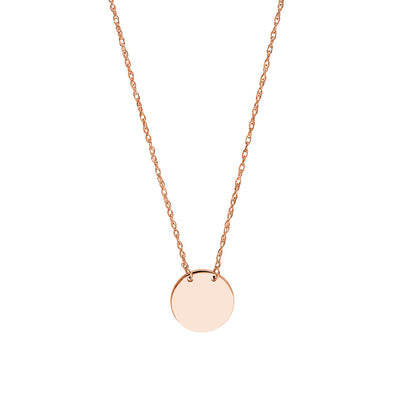 Charlize: Halskette, Disk, 14 KT Roségold