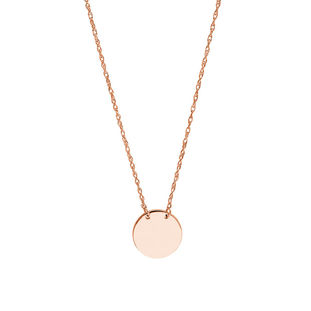 Charlize: Halskette, Disk, 14 KT Roségold