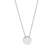 Charlize: Halskette, Disk, 14 Karat Weißgold