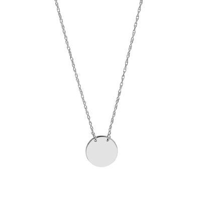 Charlize: Halskette, Disk, 14 Karat Weißgold