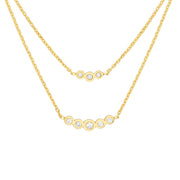 Chloe: Halskette, Double Layer, 14 KT Gelbgold, Diamanten