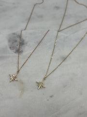 Nord Stern Halskette, 14 Karat Gold, Diamant