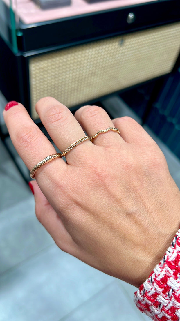 Zig Zag: Ring, Zacken, 14 Karat, Gelbgold