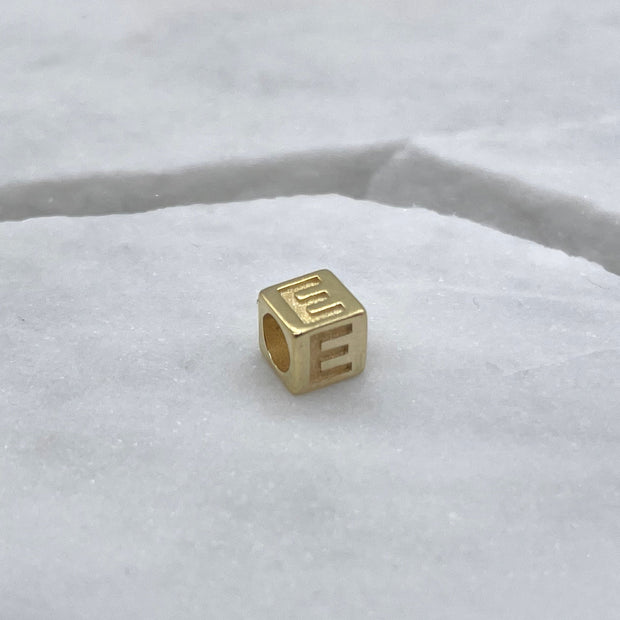 Goldwürfel, Charm, Buchstaben, personalisierbar, 14 Karat Gold