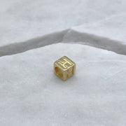 Goldwürfel, Charm, Buchstaben, personalisierbar, 14 Karat Gold