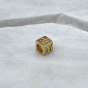 Goldwürfel, Charm, Buchstaben, personalisierbar, 14 Karat Gold