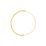 Half n Half Heart: Armband, Paperclip, Herz, 14 Karat Gold