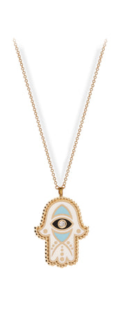 Hamsa: Halskette, 18 Karat Gold, Diamant