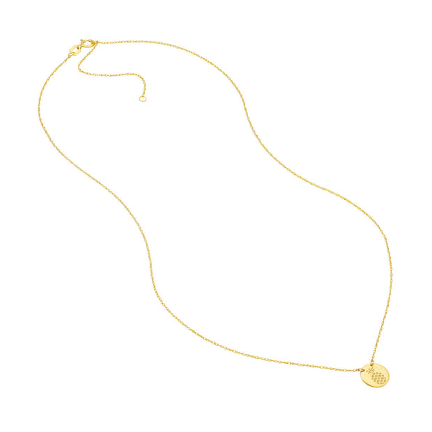 Halskette, Ananas Charm, 14 KT Gelbgold