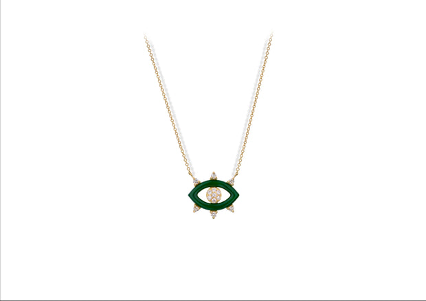 Evil Eye: Halskette, 18 Karat Gold, Diamanten