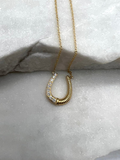 Rope Hufeisen: Halskette, 18 Karat Gold, Diamanten