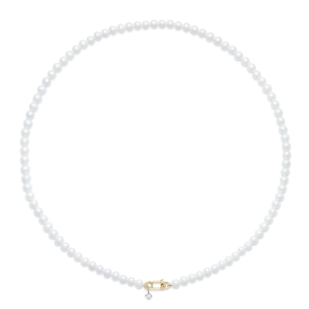 Perlissima: 18 Karat Gold, Diamant, Süßwasserperle