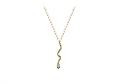 Halskette, Snake, 18 Karat Gold, Diamanten