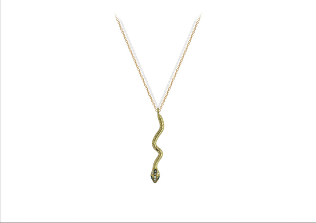 Halskette, Snake, 18 Karat Gold, Diamanten