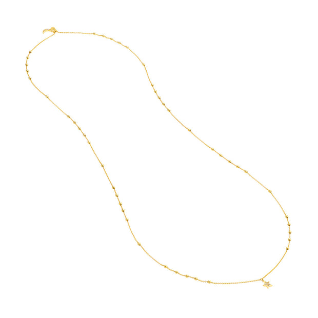Starmoon: Halskette, Halbmond & Stern, 14 KT Gelbgold, Diamanten