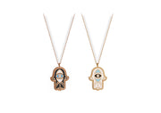 Hamsa: Halskette, 18 Karat Gold, Diamant