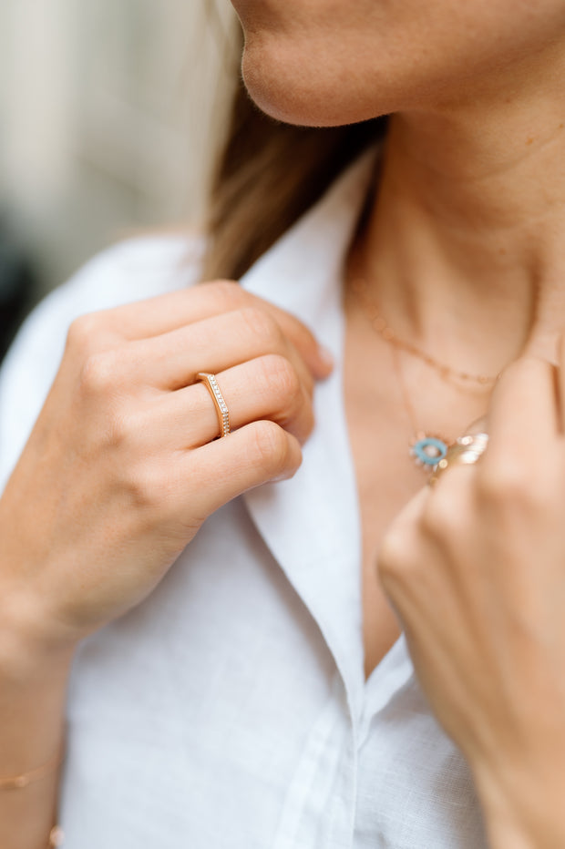 Hexa: Ring, 18 Karat Roségold, Diamanten