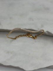 Wave: Tennis Armreif, 18 Karat Gold, Diamanten See
