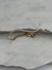 Wave: Tennis Armreif, 18 Karat Gold, Diamanten See