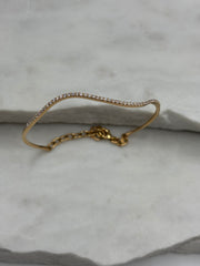 Wave: Tennis Armreif, 18 Karat Gold, Diamanten See