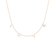 L-O-V-E: Halskette, 14 KT Roségold