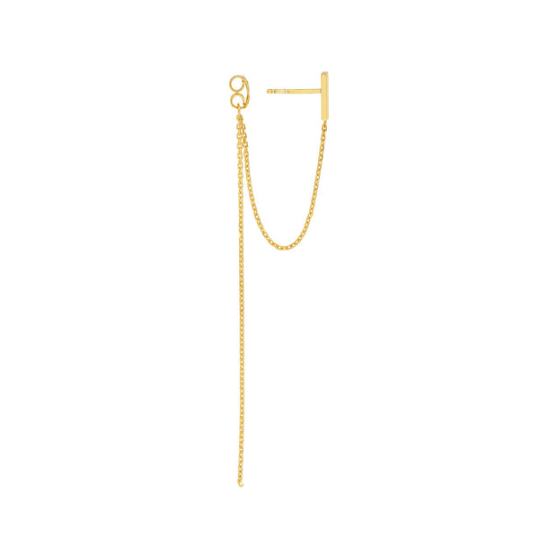 Lio: Chain Ohrring, 14 KT Gelbgold