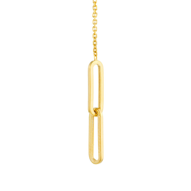 Livia: Ohrring, Paperclip, 14 KT Gelbgold