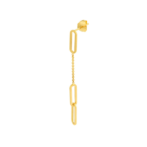 Livia: Ohrring, Paperclip, 14 KT Gelbgold