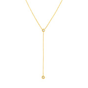 Liz: Y-Halskette, 14 Karat Gold, Diamanten