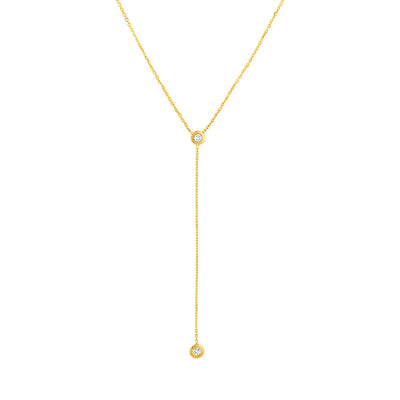Liz: Y-Halskette, 14 Karat Gold, Diamanten