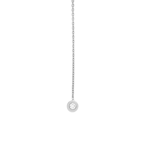 Pull-Through Ohrringe, Liz, 14 Karat Weißgold, Diamanten