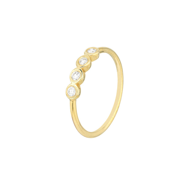 Maggie: Ring, 14 KT Gelbgold, Diamanten