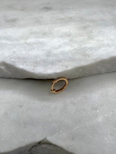 Malea: Single Hoop, 10mm, 18 Karat Gold, Diamanten