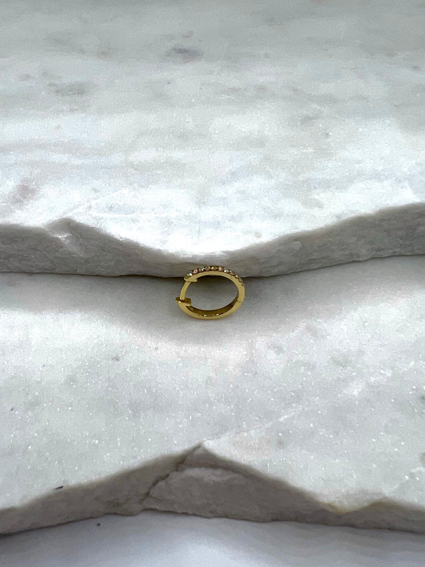 Malea: Hoop, 12mm, 18 Karat Gold, Diamanten