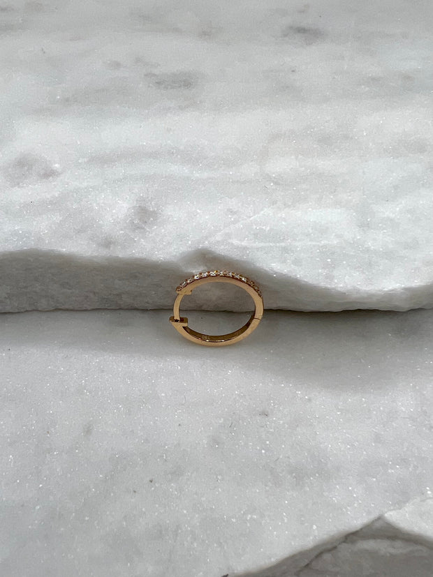 Malea: Hoops, 14mm, 18 Karat Gold, Diamanten