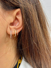 Malea: Single Hoop, 12mm, 18 Karat Gold, Diamanten