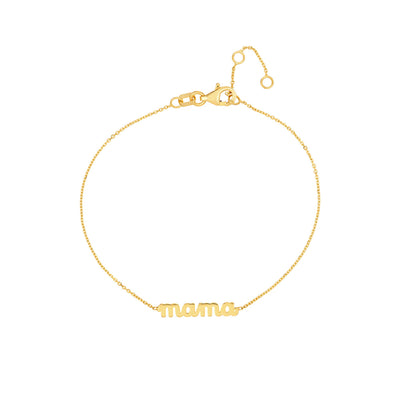 Mama Armband: Schriftzug, 14 Karat Gold