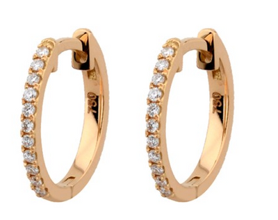 Malea: Hoops, 12mm, 18 Karat Gold, Diamanten