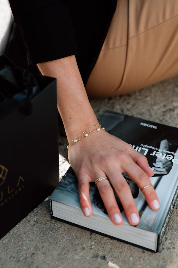 Perla: Armband, 14 Karat Gold, Süßwasserperle
