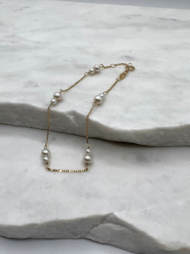 Perla: Armband, 14 Karat Gold, Süßwasserperle