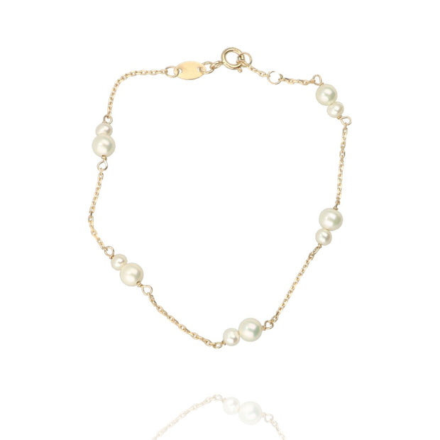 Perla: Armband, 14 Karat Gold, Süßwasserperle